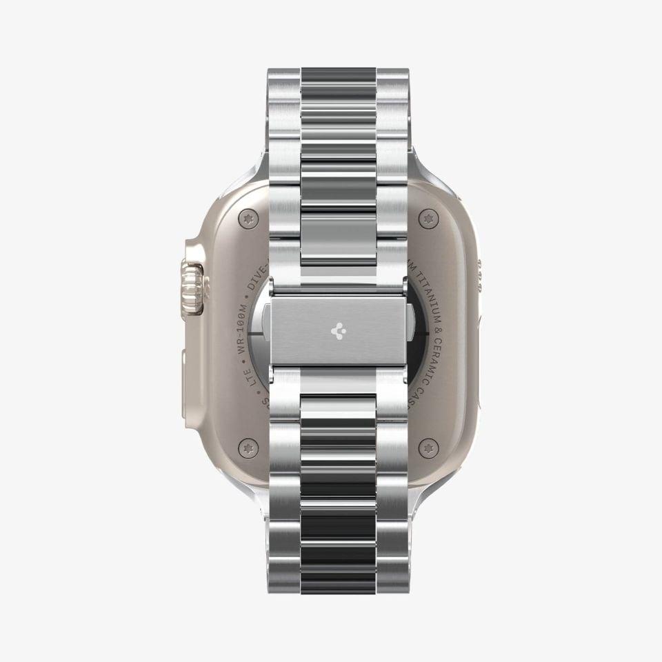 Spigen Apple Watch 49mm Ultra 2/1 - 46mm Seri 10 - 45mm Seri 9/8/7 - 44mm Seri SE2/SE/6/5/4 Kordon Kayış Band Modern Fit Silver