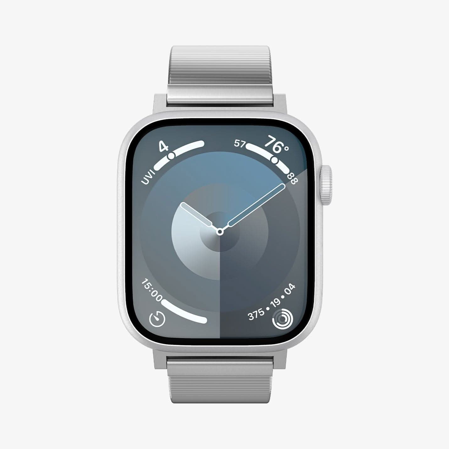 Spigen Apple Watch 49mm Ultra 3/2/1 - 46mm Seri 11/10 - 45mm Seri 9/8/7 - 44mm Seri SE2/SE/6/5/4 ile uyumlu Kordon Kayış Band Sleek Link Silver