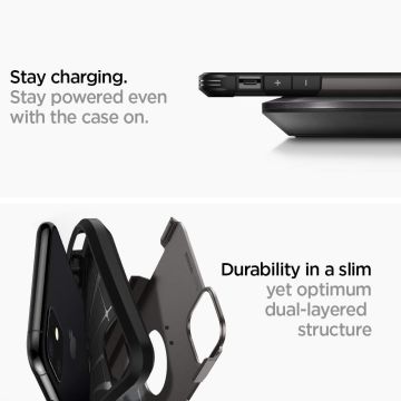 iPhone 11 Kılıf, Spigen Tough Armor Gunmetal