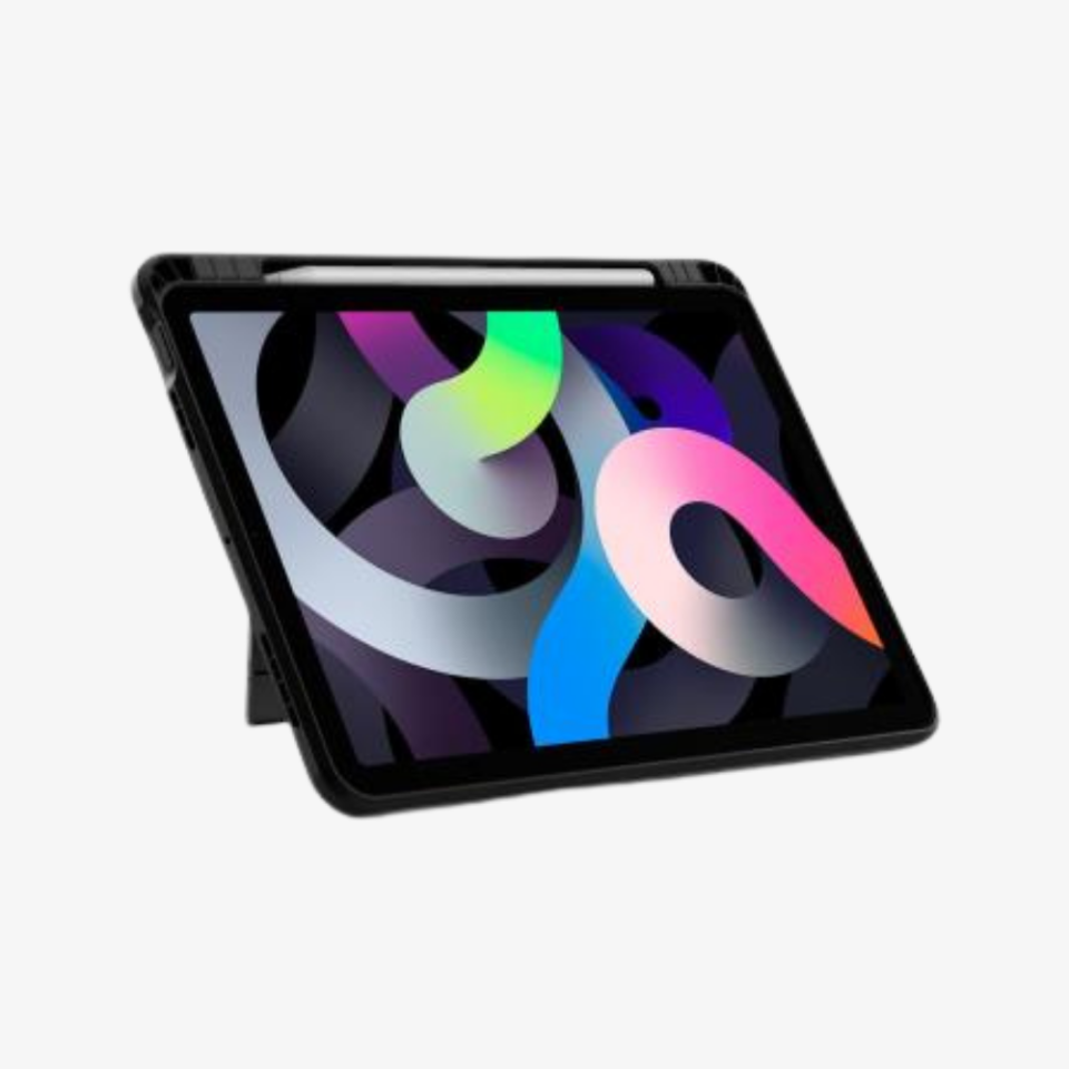 Spigen iPad Air 11'' M3 (2025) / M2 (2024) / Air 10.9'' (2022 / 2020) Kılıf Tough Armor Pro Black + Cam Ekran Koruyucu GLAS.tR Slim HD