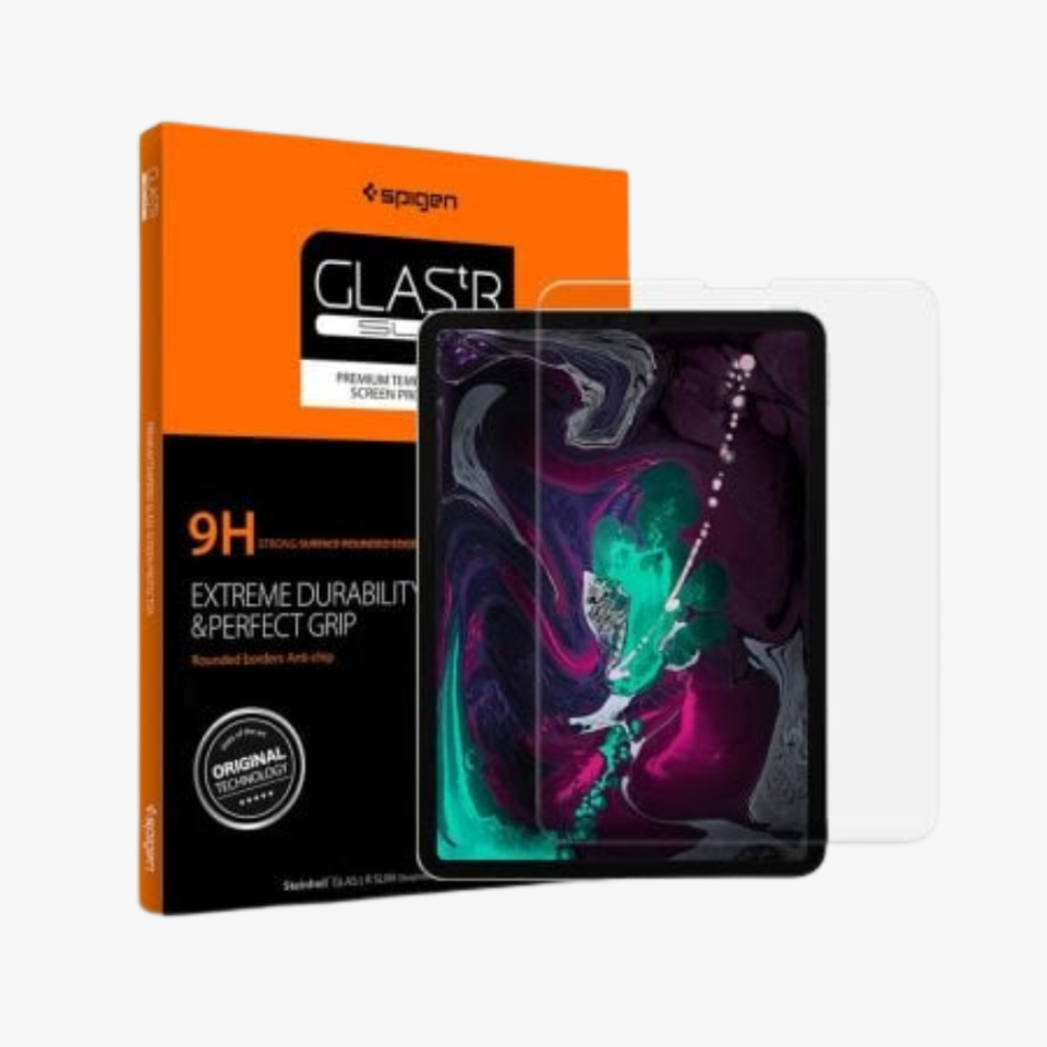 Spigen iPad Air 11'' M3 (2025) / M2 (2024) / Air 10.9'' (2022 / 2020) Kılıf Tough Armor Pro Black + Cam Ekran Koruyucu GLAS.tR Slim HD