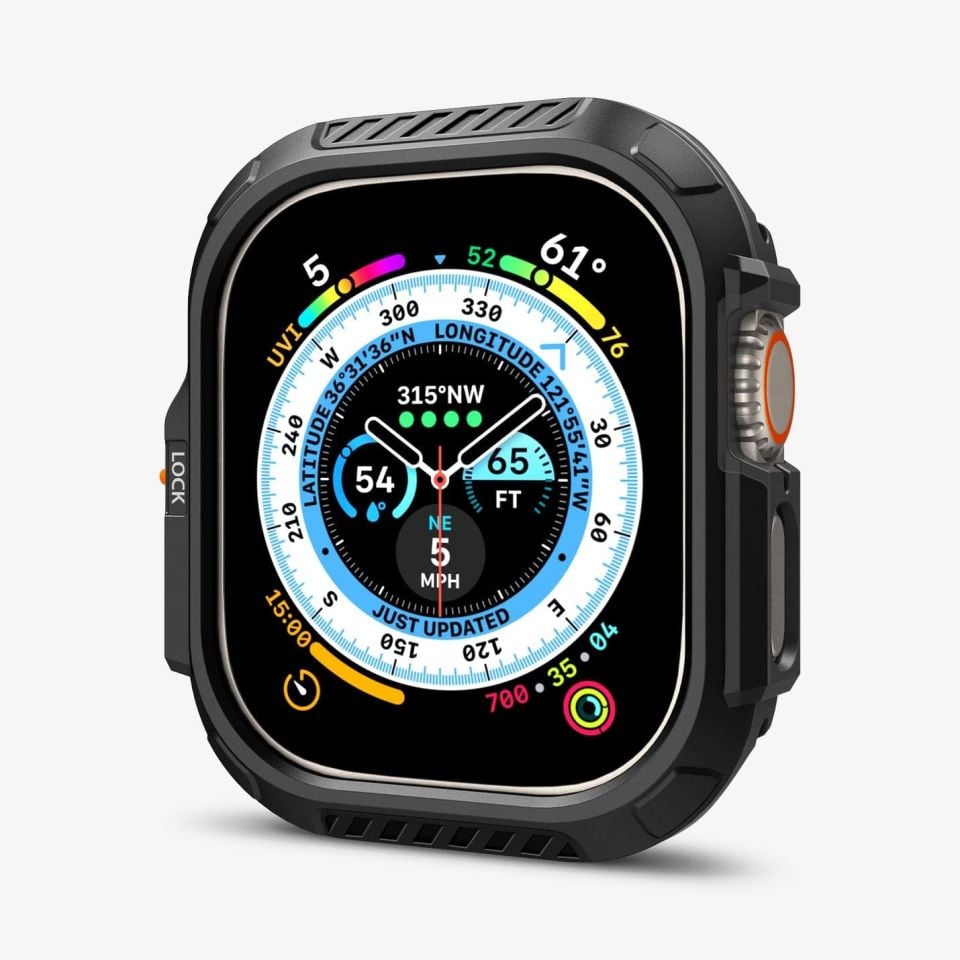 Spigen Apple Watch 49mm (Ultra 2/1) Kılıf Lock Fit Black