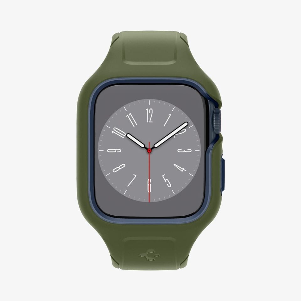 Spigen Apple Watch 45mm (Seri 9/8/7) Kılıf & Kordon Kayış Liquid Air Pro Moss Green