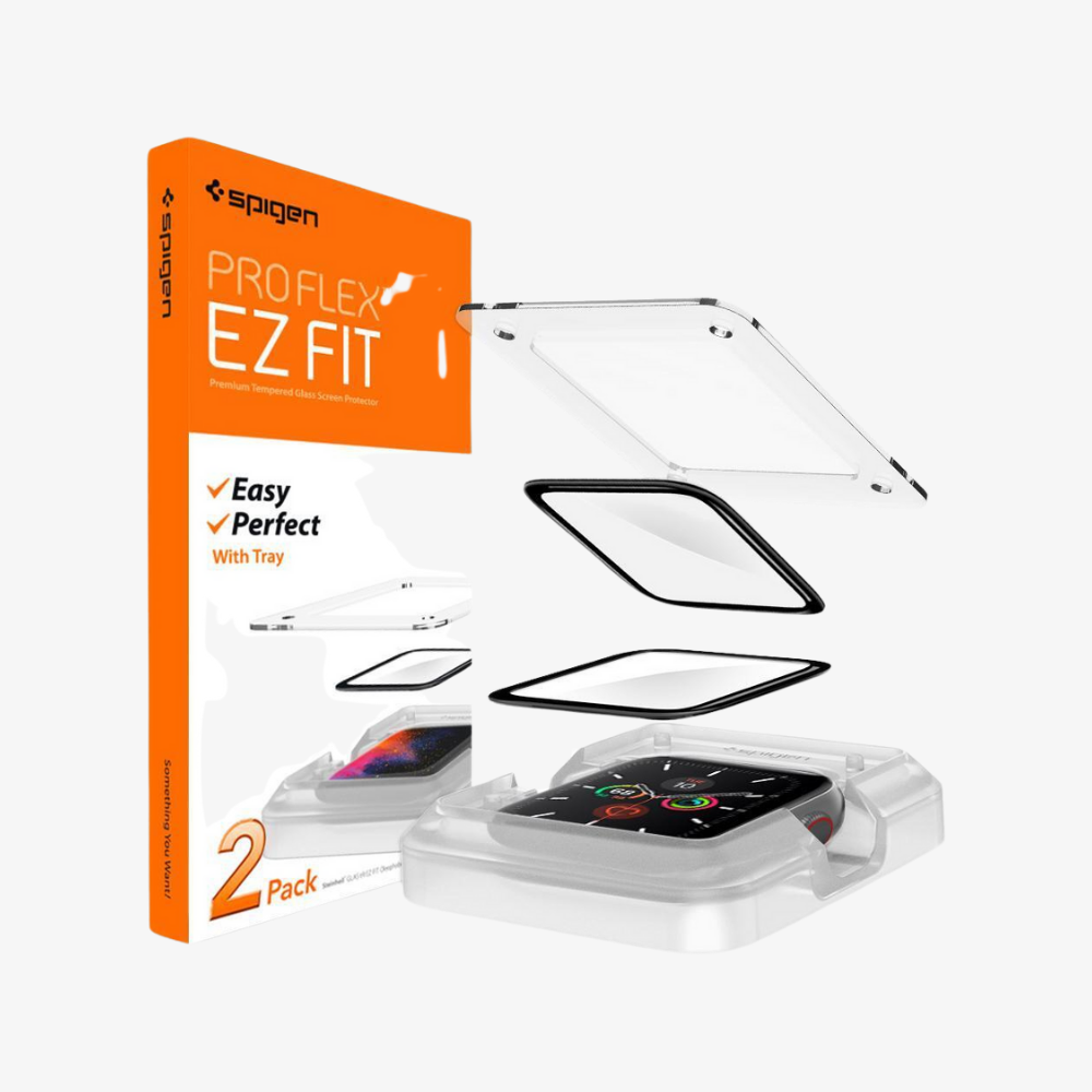 Spigen Apple Watch 44mm (Seri SE2/6/SE/5/4) Ekran Koruyucu Kolay Kurulum Pro Flex EZ Fit (2 Adet)