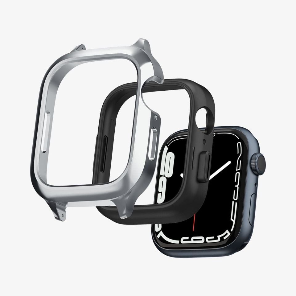 Apple Watch Serisi (41mm / 40mm) ile Uyumlu Kılıf, Spigen Metal Fit Pro Silver