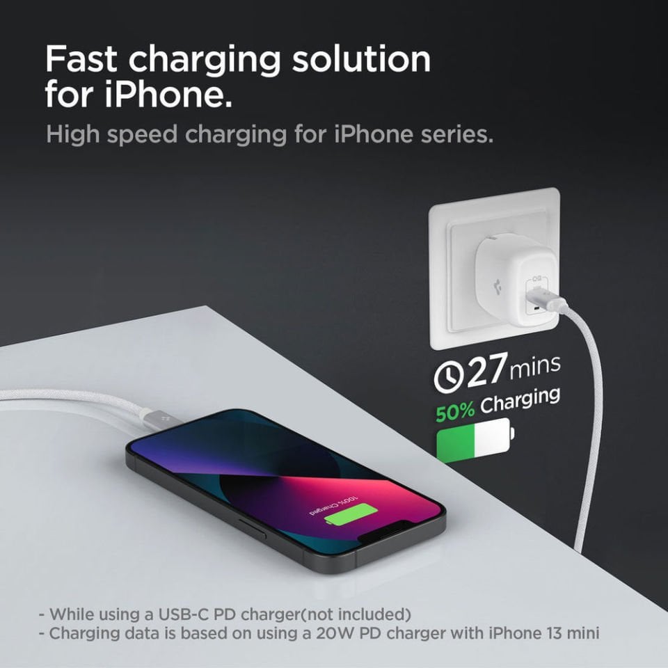 Spigen ArcWire™ Apple USB-C to Lightning DuraBend Hızlı Şarj ve Data Kablo PB2200