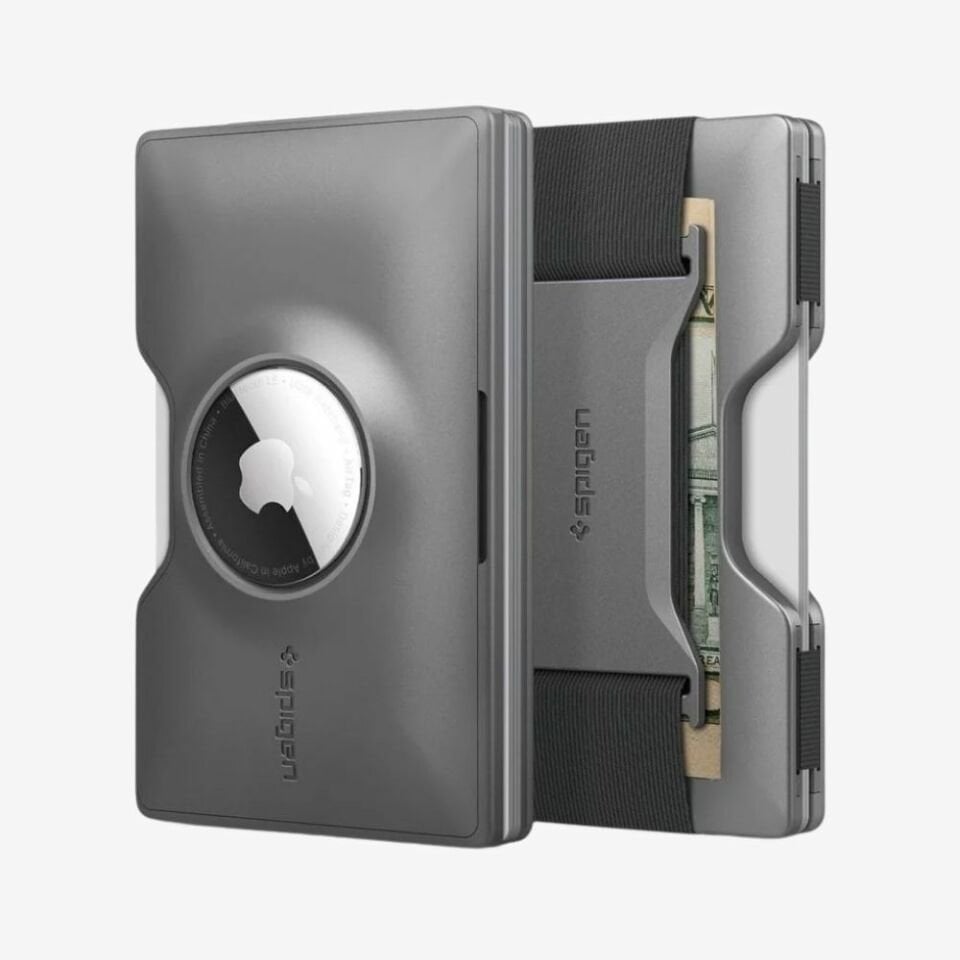 Spigen AirTag Özellikli Kartlık Cüzdan S / Anahtarlık Gunmetal - AHP04276