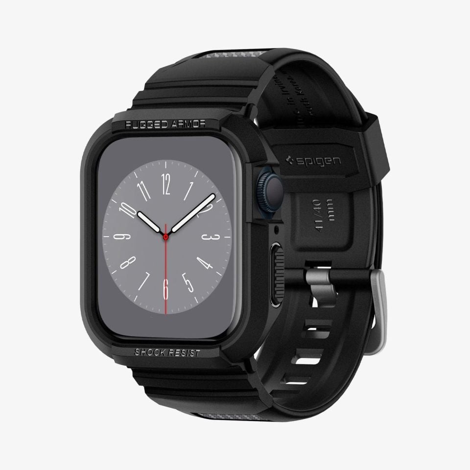 Spigen Apple Watch 41mm (Seri 9/8/7) Kılıf & Kordon Kayış Rugged Armor Pro