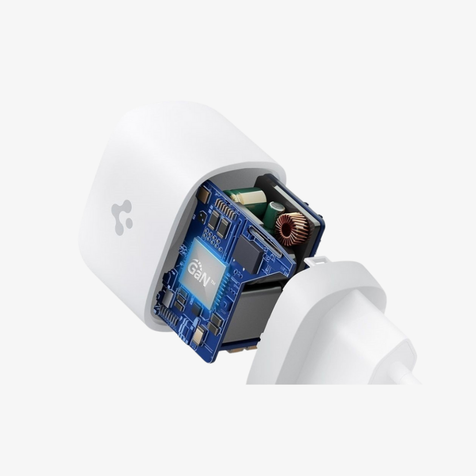 Spigen 20W GaN USB-C Güç Adaptörü - Hızlı Şarj Aleti (Isı Düşürücü ve Akım Korumalı) iPhone & Android & iPad Type-C