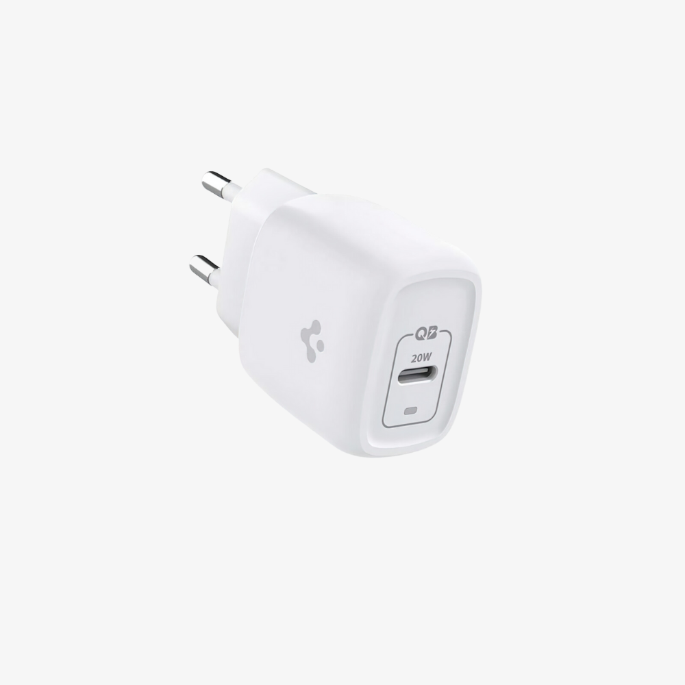 Spigen 20W GaN USB-C Güç Adaptörü - Hızlı Şarj Aleti (Isı Düşürücü ve Akım Korumalı) iPhone & Android & iPad Type-C