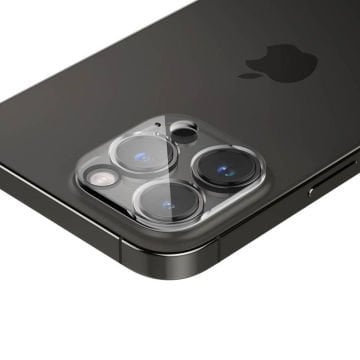 Spigen iPhone 16 Pro Max / 16 Pro / 15 Pro Max / 15 Pro / 14 Pro Max / 14 Pro Kamera Lens Camı Koruyucu Glas.tR Optik (2 Adet) Crystal Clear