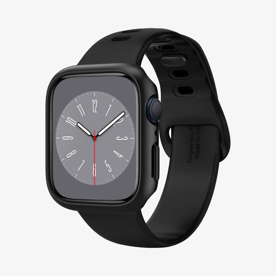 Spigen Apple Watch 45mm (Seri 9/8/7) Kılıf Thin Fit Black