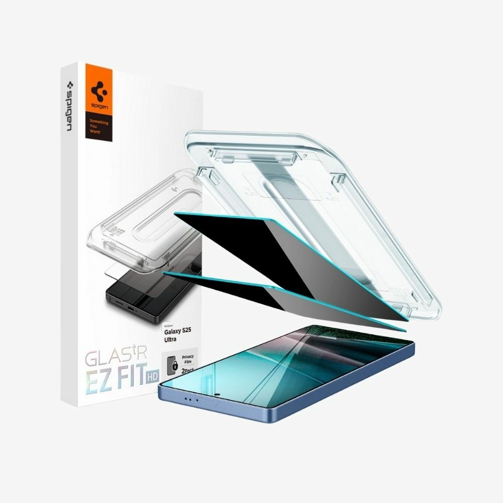 Spigen Galaxy S25 Ultra Hayalet Cam Ekran Koruyucu Kolay Kurulum Glas.tR EZ Fit Privacy HD (2 Adet)