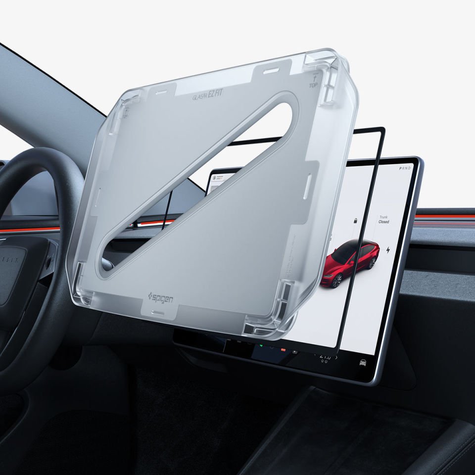 Spigen Tesla Model Y (2025) Juniper & Model 3 (2025-2024) Cam Ekran Koruyucu GLAS.tR EZ Fit Anti-Glare