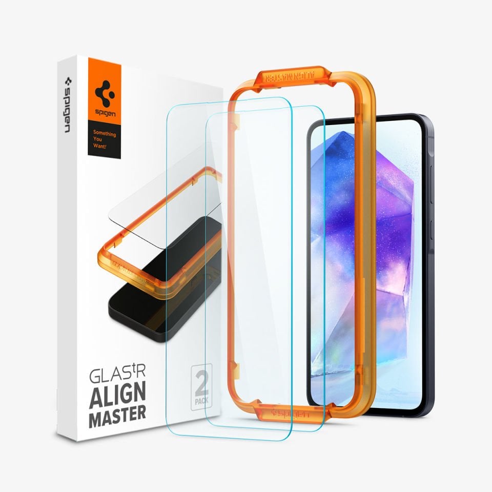 Samsung Galaxy A55 5G Ekran Koruyucu, Spigen Glas.tR AlignMaster 2 adet