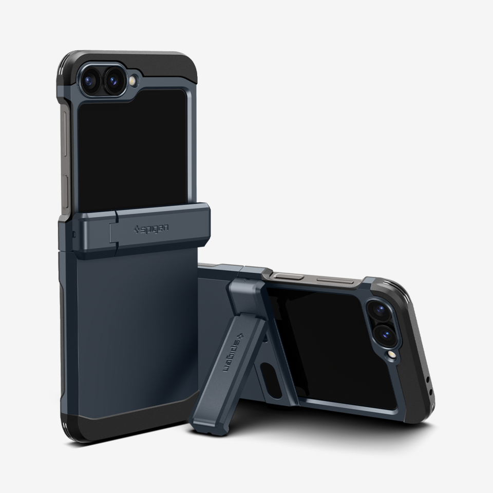 Galaxy Z Flip 6 Kılıf, Spigen Tough Armor Pro Metal Slate