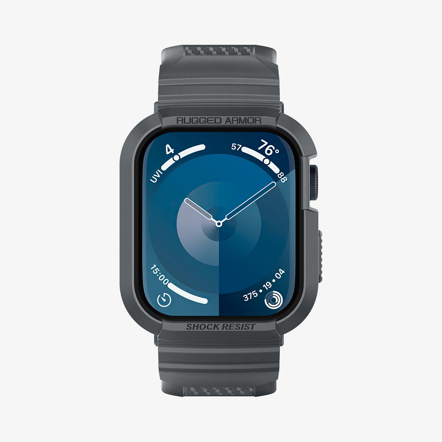 Spigen Apple Watch 45mm (Seri 9/8/7) Kılıf & Kordon Kayış Rugged Armor Pro Dark Gray