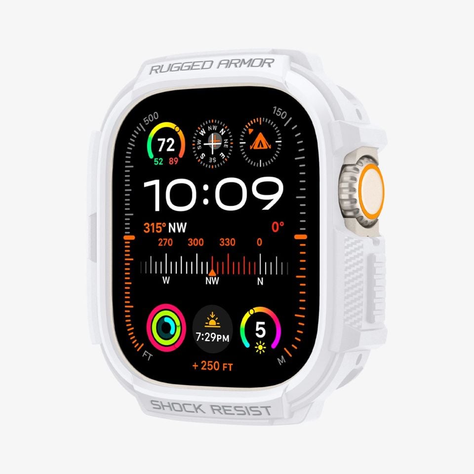 Spigen Apple Watch 49mm (Ultra 3/2/1) ile uyumlu Kılıf Rugged Armor White