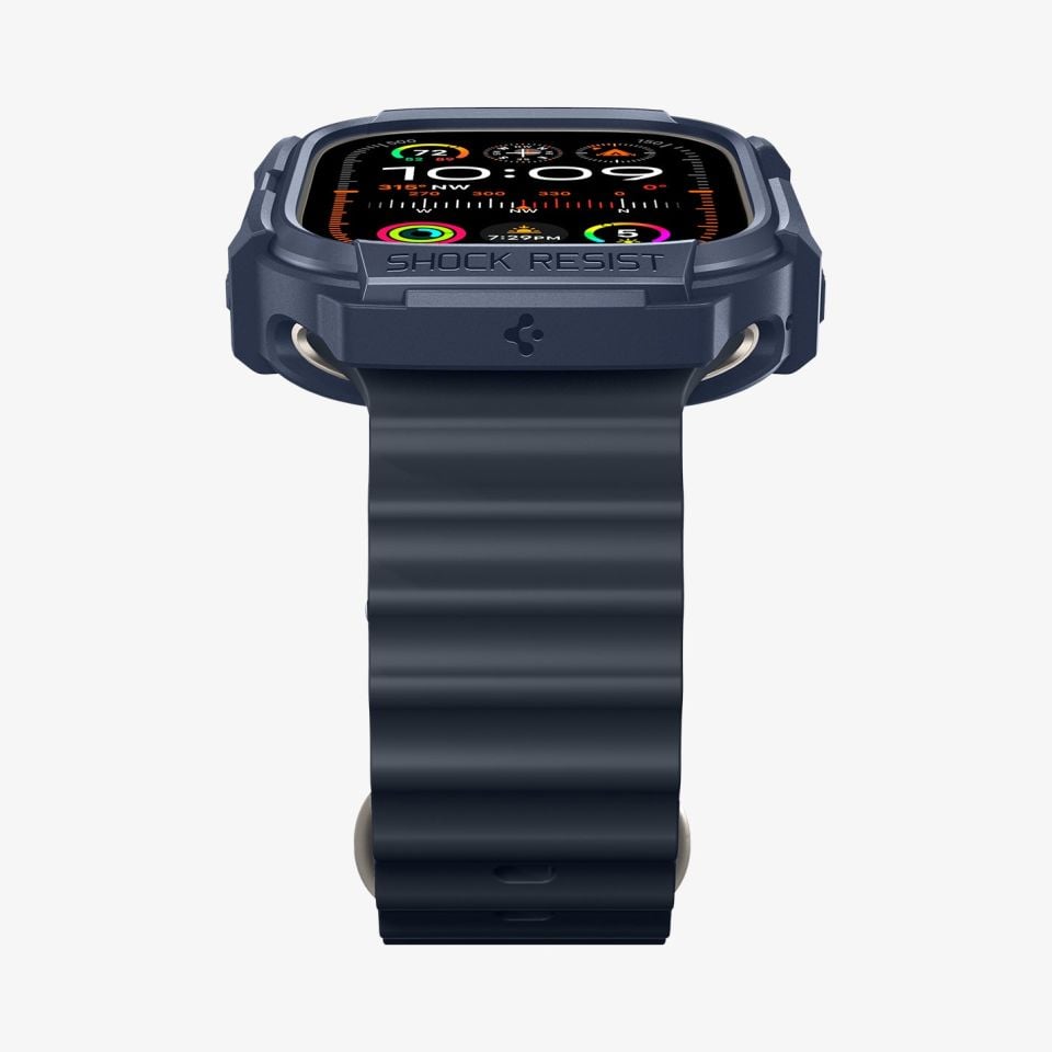 Spigen Apple Watch 49mm (Ultra 3/2/1) ile uyumlu Kılıf Rugged Armor Navy Blue