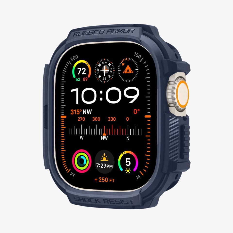 Spigen Apple Watch 49mm (Ultra 3/2/1) ile uyumlu Kılıf Rugged Armor Navy Blue