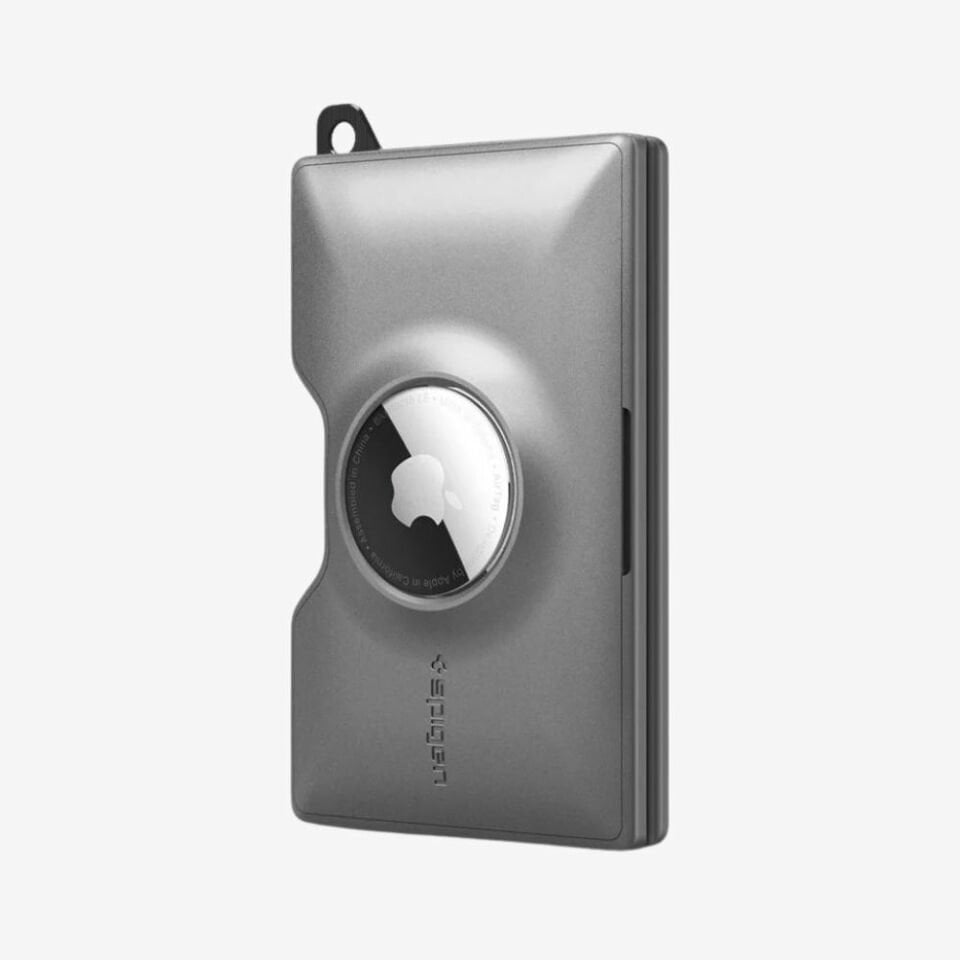 Spigen AirTag Özellikli Kartlık Cüzdan S / Anahtarlık Gunmetal - AHP04276 Gunmetal