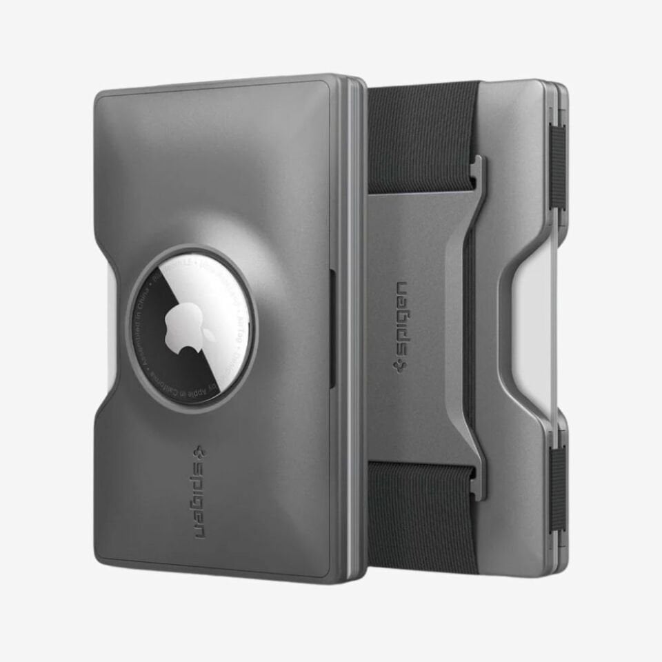 Spigen AirTag Özellikli Kartlık Cüzdan S / Anahtarlık Gunmetal - AHP04276 Gunmetal