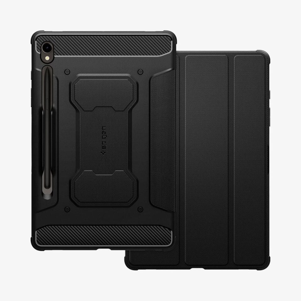 Galaxy Tab S9 Kılıf, Spigen Rugged Armor Pro Black
