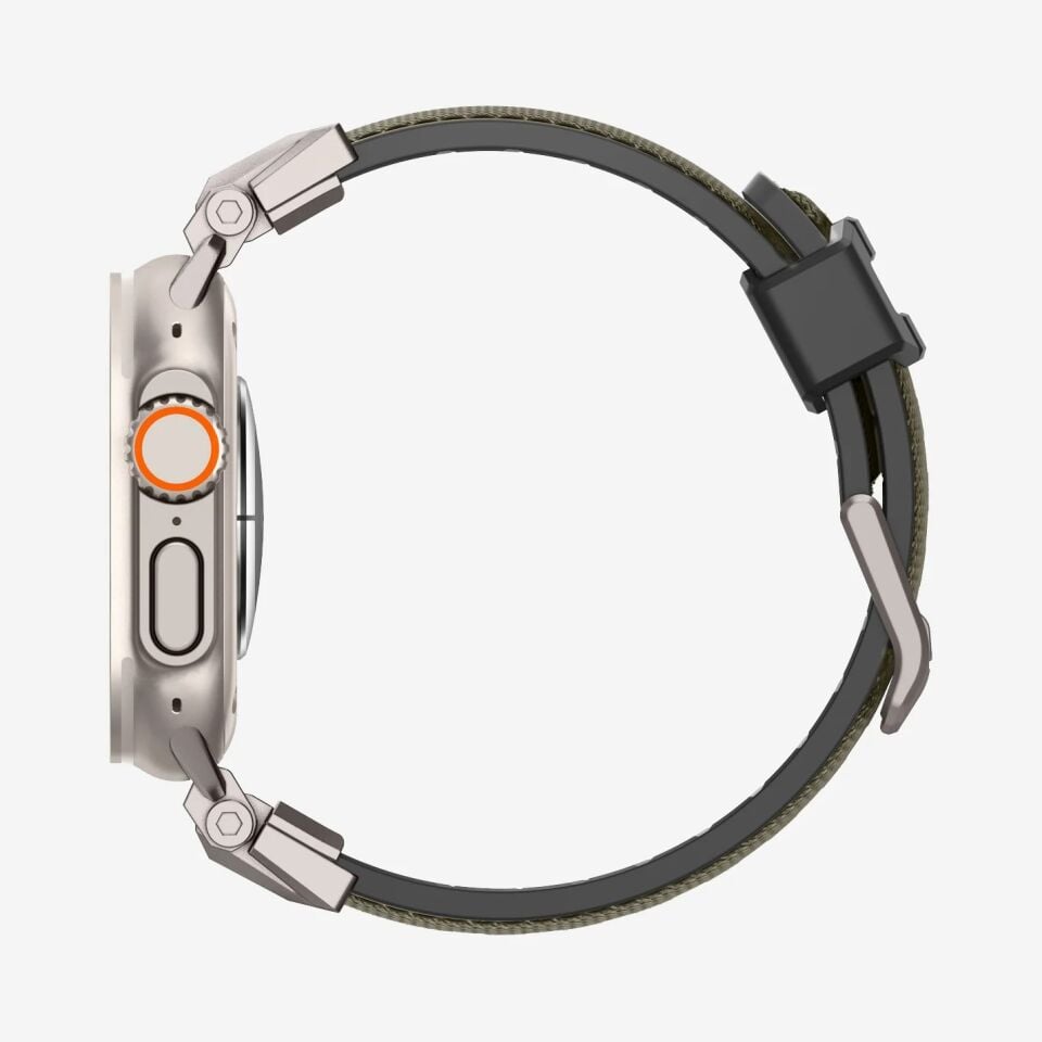 Spigen Apple Watch 49mm Ultra 2/1 - 46mm Seri 10 - 45mm Seri 9/8/7 - 44mm Seri SE/6/5/4 Kordon Kayış Band DuraPro Armor Military Green
