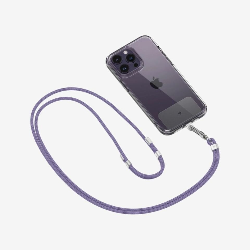 Spigen Cross Body Strap v2 Set Boyun Askı ipi + Wrist Strap El Askı ipi + ConTag Tutucu Aparat (Tüm Cihazlarla Uyumlu) Deep Purple