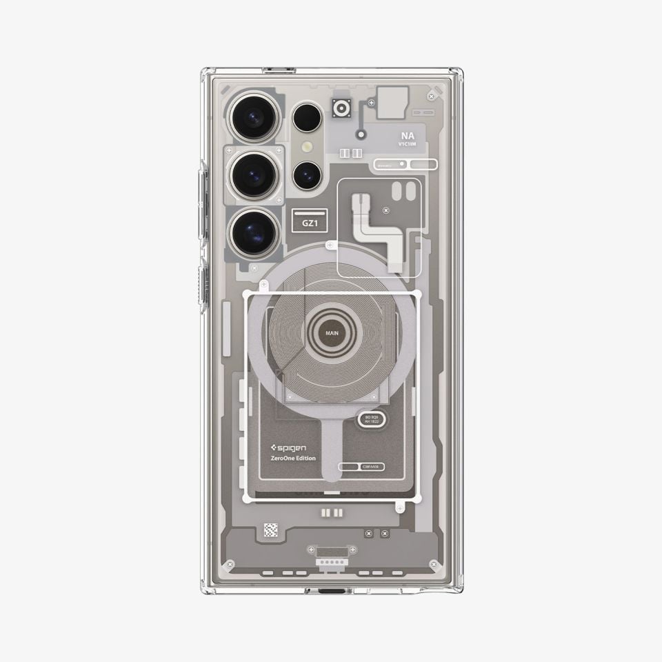 Galaxy S24 Ultra Kılıf, Spigen Ultra Hybrid OneTap Metal Ring Magfit Natural Titanium