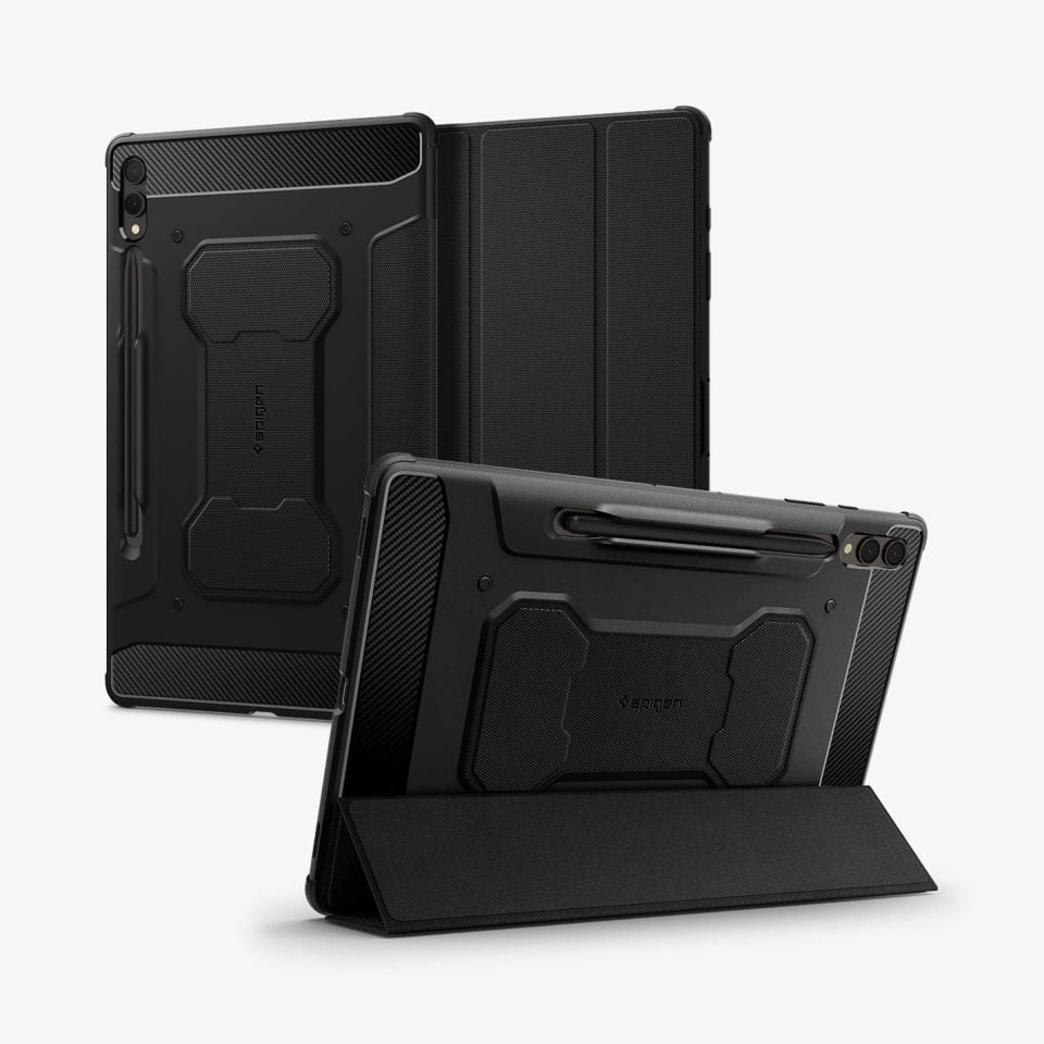 Spigen Galaxy Tab S10 Plus / Tab S9 Plus Kılıf Rugged Armor Pro Black