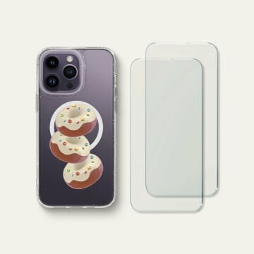 iPhone 14 Pro Kılıf, Ciel by Cyrill Shine Mag Clear Glitter Foodie Club (MagSafe Uyumlu) Cafe Brown