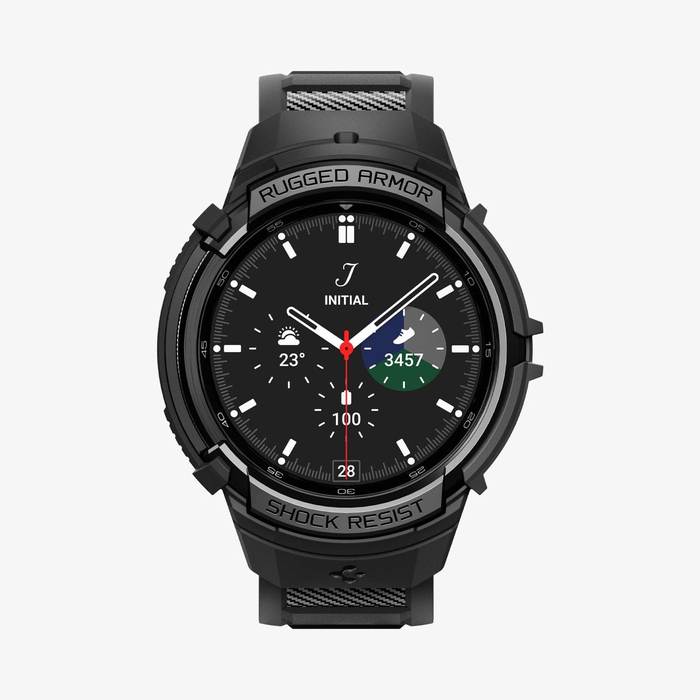 Galaxy Watch 6 Classic (43mm) ile Uyumlu Kılıf, Spigen Rugged Armor Pro Matte Black