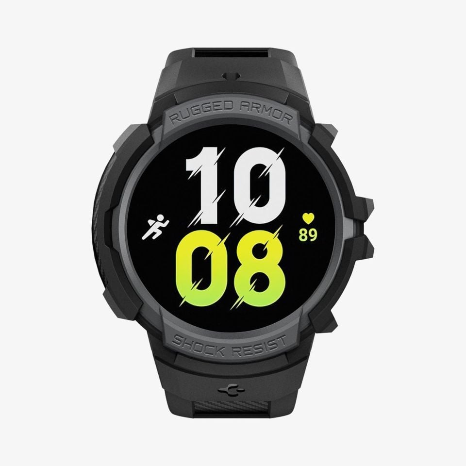 Spigen Galaxy Watch 5 / 4 (44mm) Kılıf & Kordon Kayış Rugged Armor Pro v2 Charcoal Gray