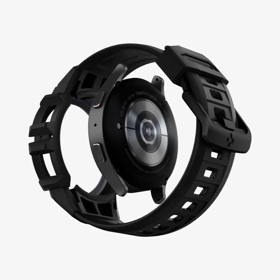 Spigen Galaxy Watch 5 / 4 (44mm) Kılıf & Kordon Kayış Rugged Armor Pro v2 Charcoal Gray