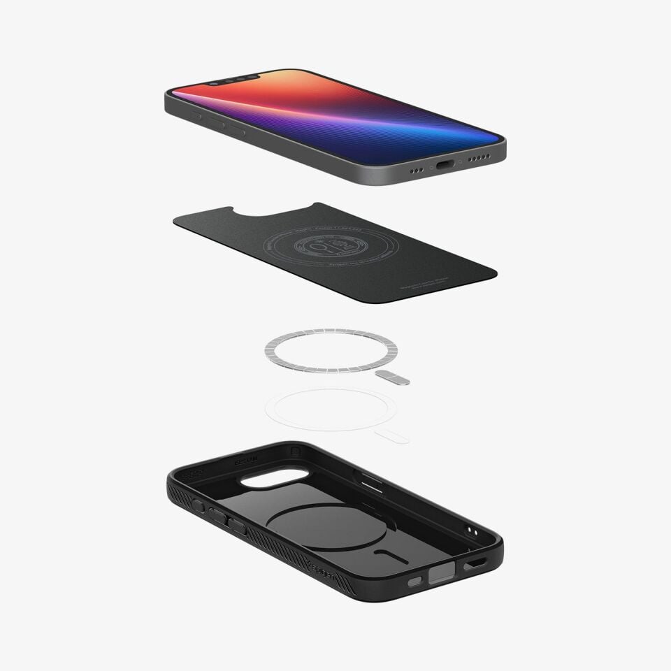 Spigen Apple iPhone 17e / 16e ile Uyumlu MagSafe Kılıf Liquid Air Hava Kanalı Teknolojisi™ Askeri Sınıf Koruma MagFit Dokulu Yüzey Kapak Matte Black