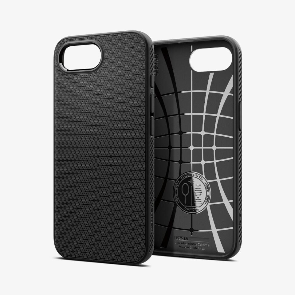 Spigen Apple iPhone 17e / 16e ile Uyumlu ince Kılıf Liquid Air Hava Kanalı Teknolojisi™ Askeri Sınıf Koruma Dokulu Yüzey Kapak Matte Black