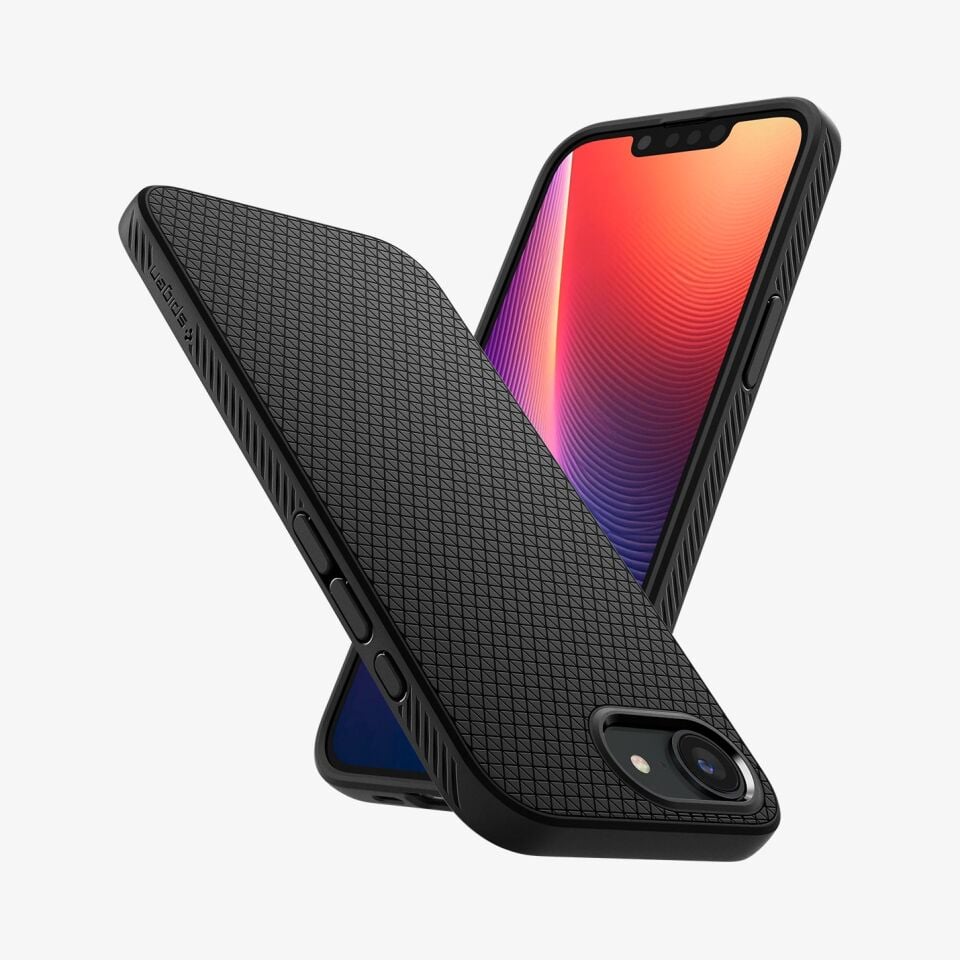 Spigen Apple iPhone 17e / 16e ile Uyumlu ince Kılıf Liquid Air Hava Kanalı Teknolojisi™ Askeri Sınıf Koruma Dokulu Yüzey Kapak Matte Black