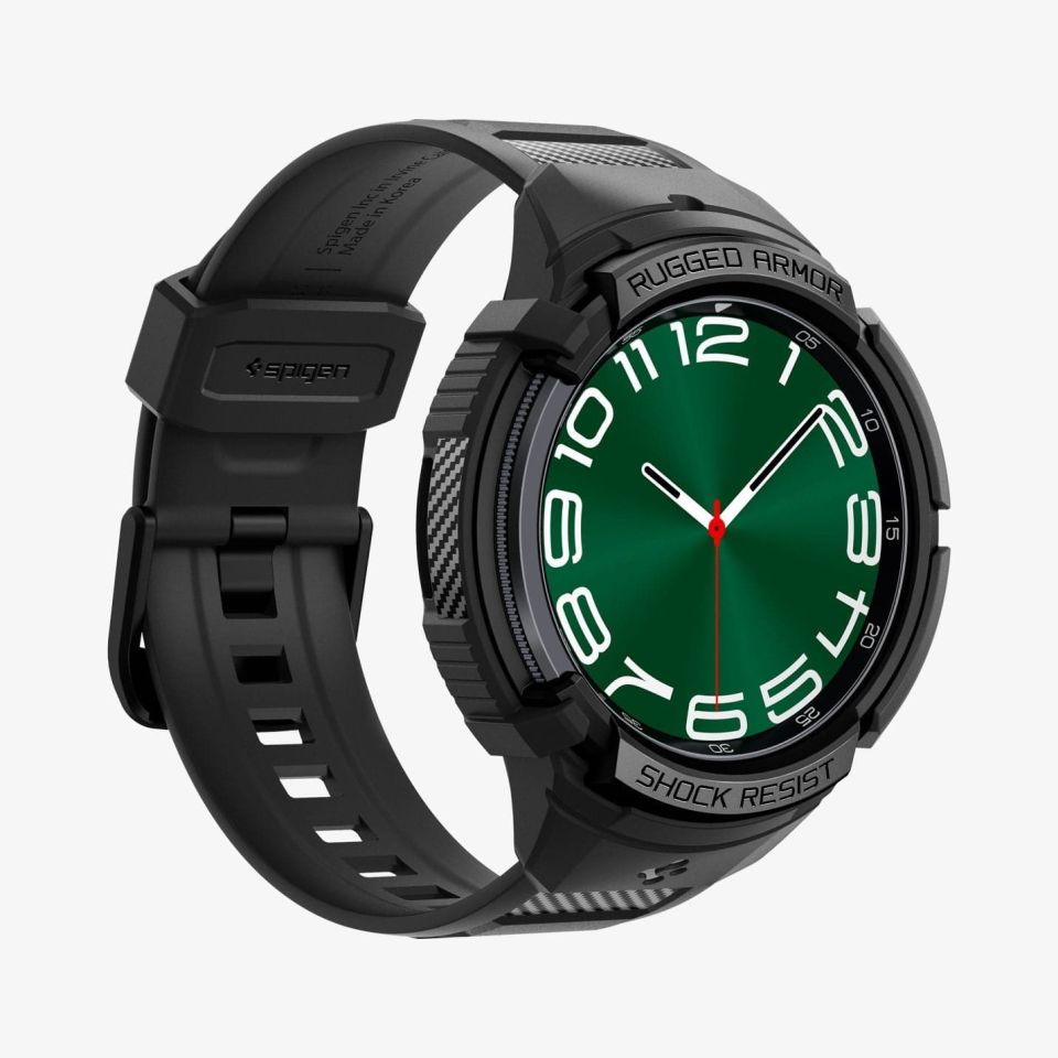 Spigen Galaxy Watch 6 Classic (47mm) Kılıf & Kordon Kayış Rugged Armor Pro Black