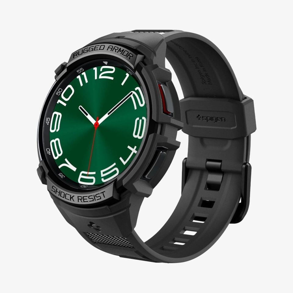 Spigen Galaxy Watch 6 Classic (47mm) Kılıf & Kordon Kayış Rugged Armor Pro Black