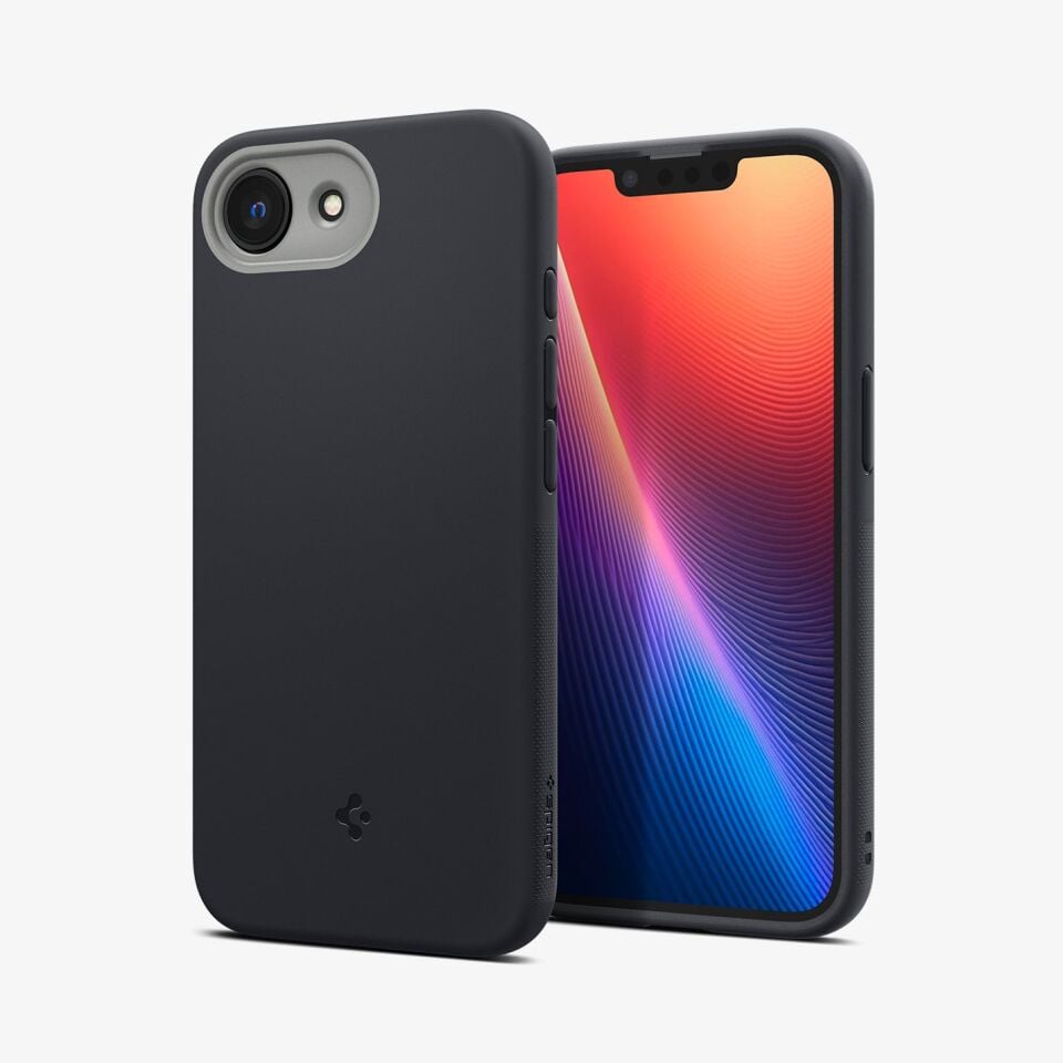 Spigen Apple iPhone 17e / 16e ile Uyumlu Silikon MagSafe Kılıf Nano Pop Hava Kanalı Teknolojisi™ Askeri Sınıf Koruma MagFit Kaymaz Kapak Black Sesame