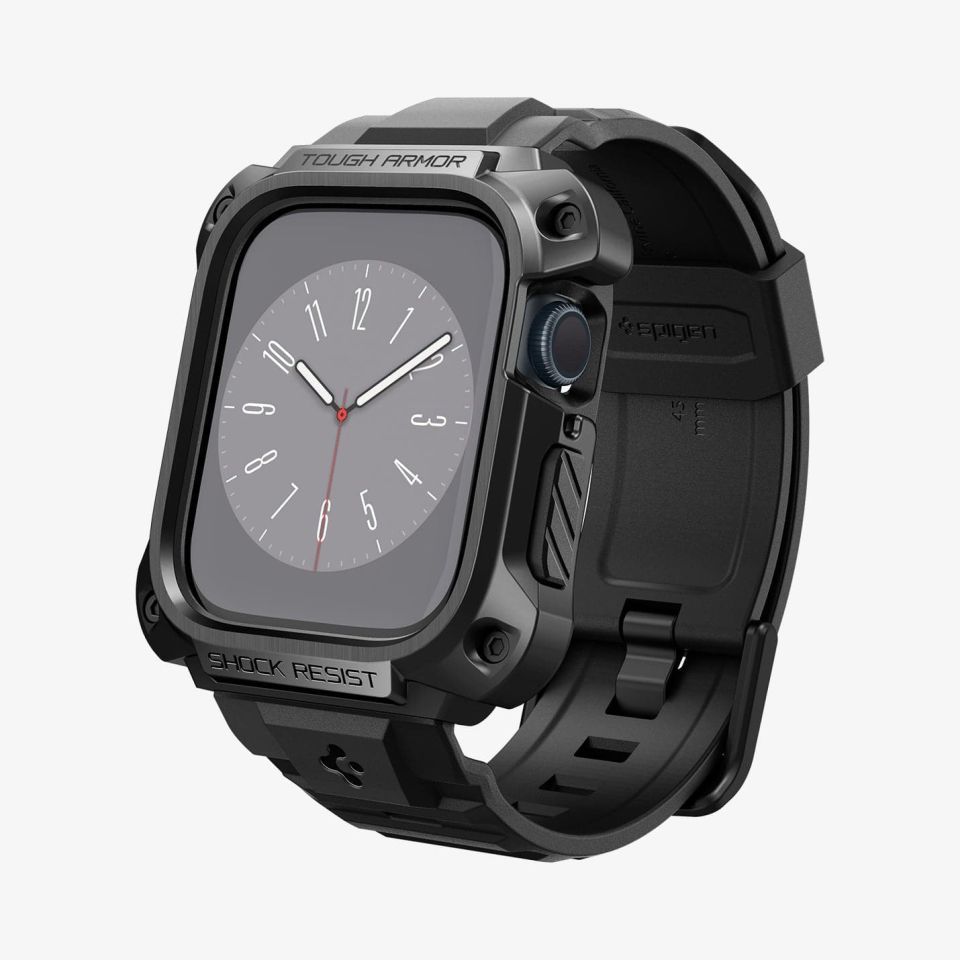 Apple Watch (45mm) Kılıf, Spigen Tough Armor Pro Metal