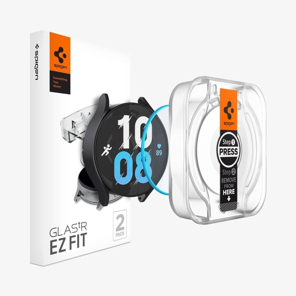 Galaxy Watch 6 (40mm) ile Uyumlu Cam Ekran Koruyucu Kolay Kurulum, Spigen Glas.tR EZFit (2 Adet)