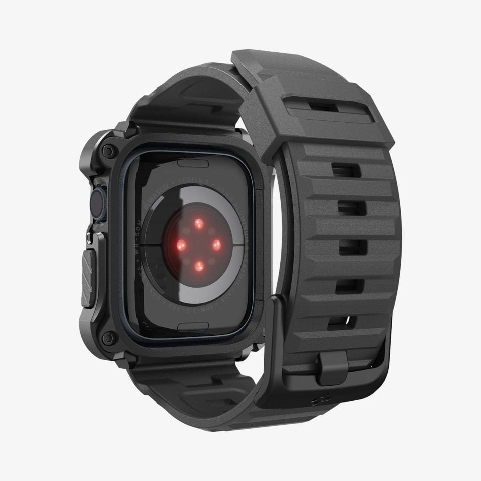 Apple Watch (45mm) Kılıf, Spigen Tough Armor Pro Metal Black