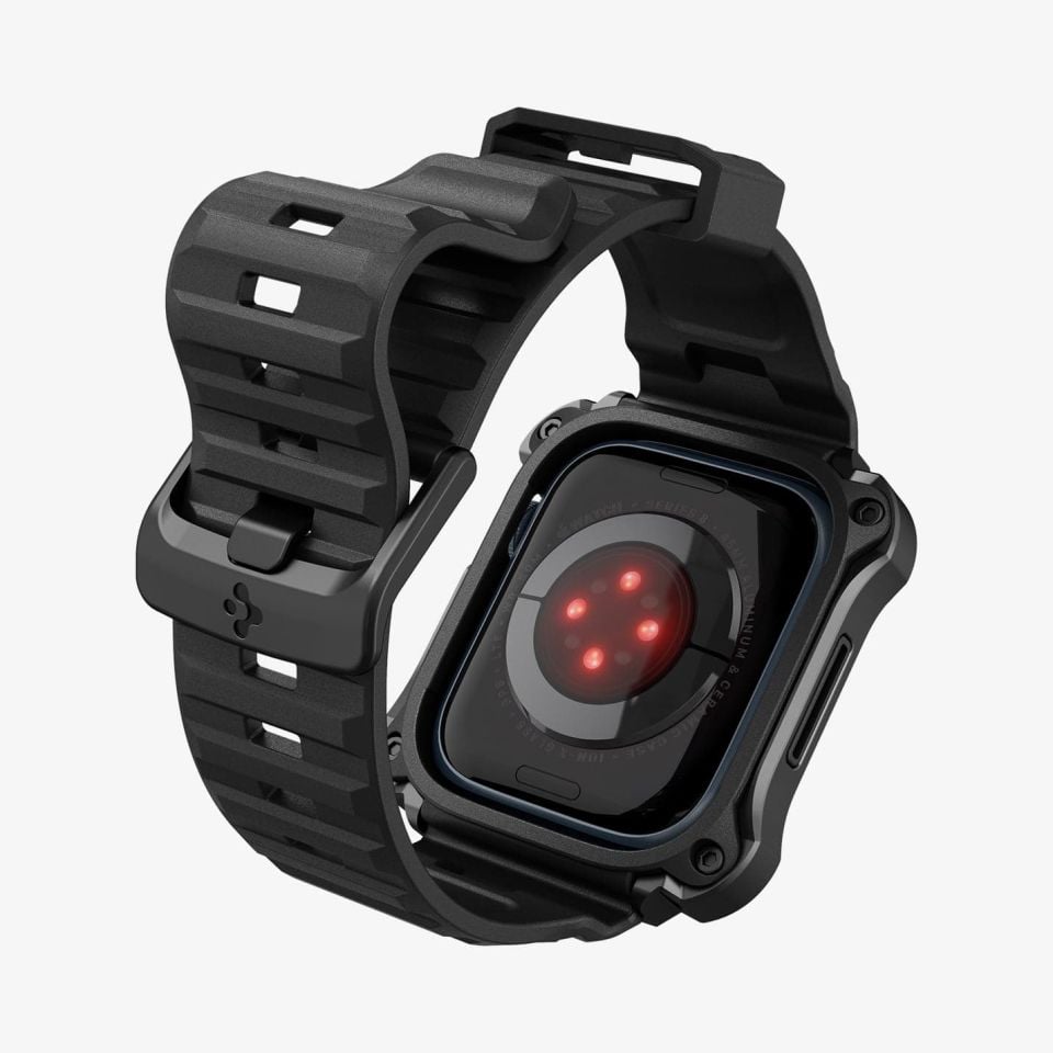 Apple Watch (45mm) Kılıf, Spigen Tough Armor Pro Metal Black
