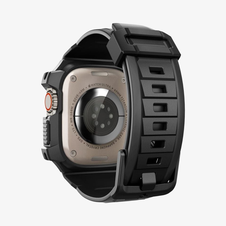 Spigen Apple Watch 49mm (Ultra 2/1) Kılıf & Kordon Kayış Rugged Armor Pro
