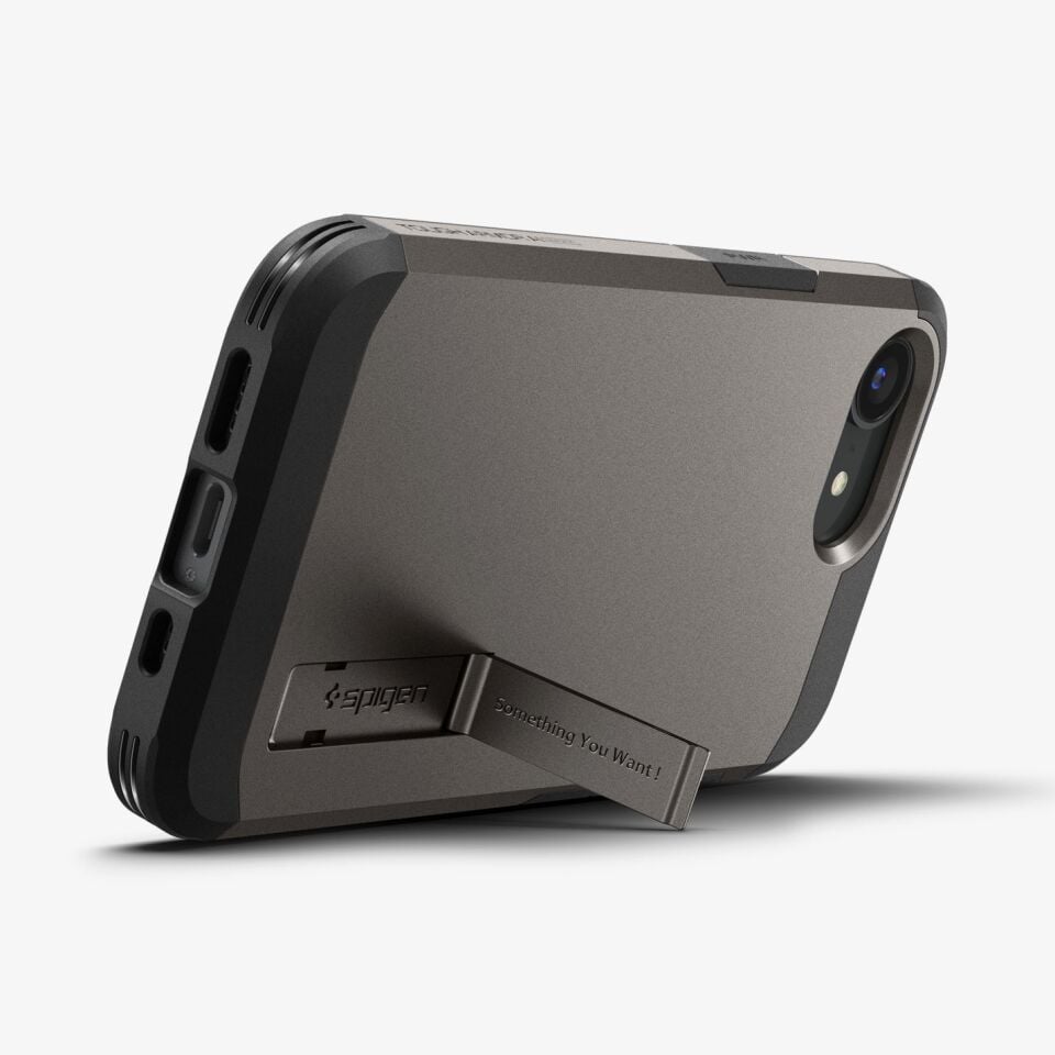 Spigen iPhone 16e Kılıf Tough Armor MagFit MagSafe özellikli Gunmetal