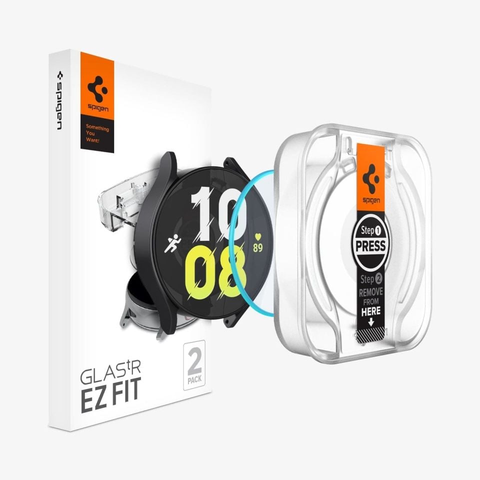 Spigen Galaxy Watch 6 (44mm) Cam Ekran Koruyucu Kolay Kurulum Glas.tR EZ Fit Slim HD (2 Adet)