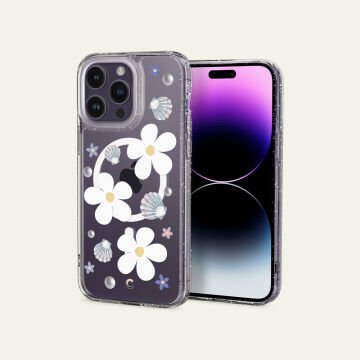 iPhone 14 Pro Kılıf, Ciel by Cyrill Shine Mag Clear Glitter Dream Garden (MagSafe Uyumlu) Crystal Pink