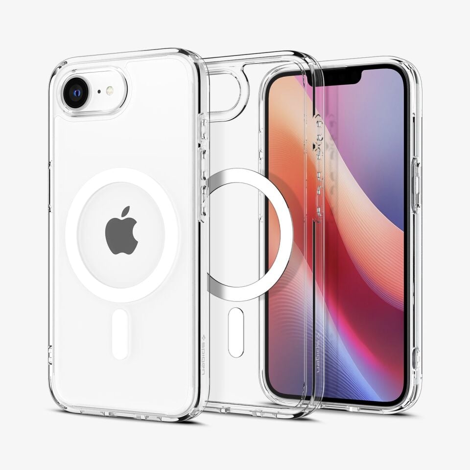 Spigen Apple iPhone 17e / 16e ile Uyumlu ince MagSafe Kılıf Ultra Hybrid Sararmaya Dayanıklı DuraClear™ Hava Kanalı Teknolojisi™ Askeri Sınıf Koruma MagFit Tasarım Kapak Clear White